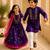 Purple embroidered cotton kurta set