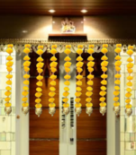 handmade pom-pom string with golden beads garland for home decoration pack of 12