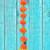 handmade wall door pom-pom string with golden beads and gota decoration orange pack of 12