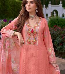 Women Floral Embroidered Regular Mirror Work Pure Cotton Kurta with Trousers & With Dupatta