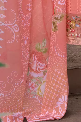 Women Floral Embroidered Regular Mirror Work Pure Cotton Kurta with Trousers & With Dupatta