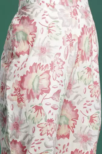 Floral Printed Pure Cotton Kurta with Trousers