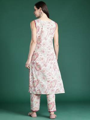 Floral Printed Pure Cotton Kurta with Trousers 6