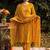 Women Ethnic Motifs Printed Regular Gotta Patti Linen Kurta with Trousers & With Dupatta