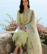 Women Floral Embroidered Regular Thread Work Pure Cotton Kurta with Trousers & With Dupatta