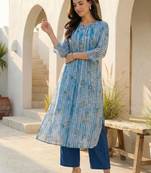 Women Printed Regular Pure Cotton Kurta with Trousers