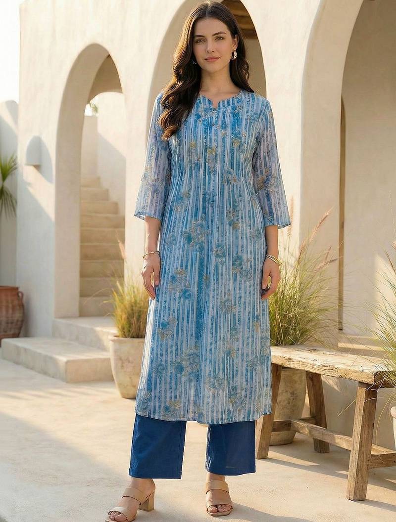 Women Printed Regular Pure Cotton Kurta with Trousers