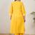 Plus Size Yellow Printed A-Line Kurta Trousers Set