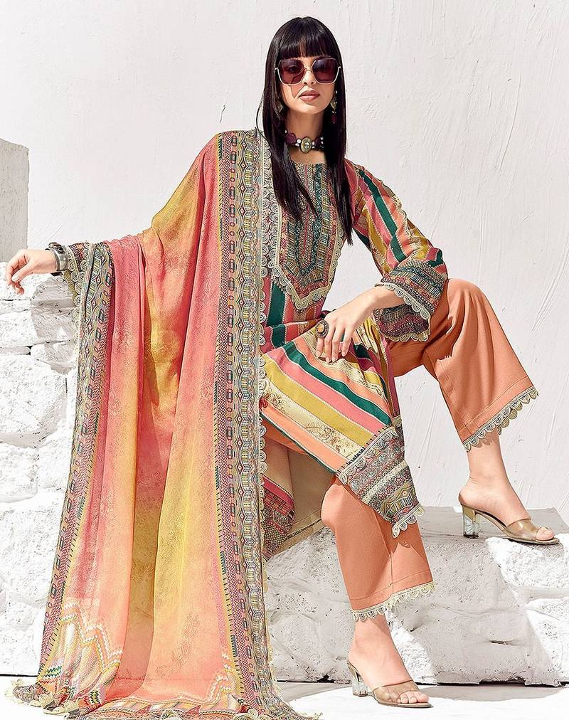 Women Ethnic Motifs Printed Regular Kurta Trousers With Dupatta