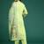 Floral Embroidered Thread Work Linen Kurta with Trousers & Dupatta