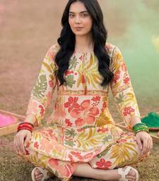 Floral Printed Round Neck Kurta With Trouser