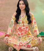 Floral Printed Round Neck Kurta With Trouser