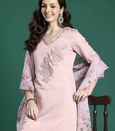 Floral Embroidered Kurta with Trousers & Dupatta