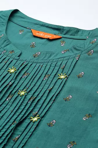 Ethnic Motifs Embroidered Pure Cotton Kurta with Trousers & With Dupatta