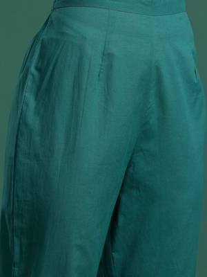 Ethnic Motifs Embroidered Pure Cotton Kurta with Trousers & With Dupatta 3