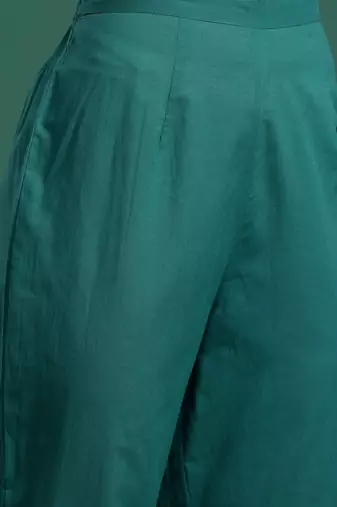 Ethnic Motifs Embroidered Pure Cotton Kurta with Trousers & With Dupatta