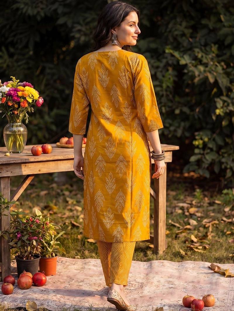 Women Ethnic Motifs Printed Regular Linen Kurta with Trousers & With Dupatta