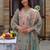 Floral Embroidered Beads and Stones Straight Kurta With Trousers & Dupatta