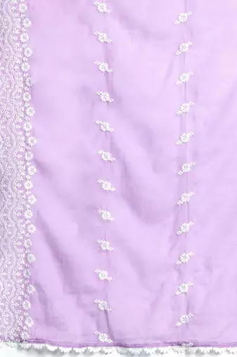 Floral Embroidered Thread Work Pure Cotton Kurta with Trousers & With Dupatta