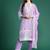 Floral Embroidered Thread Work Pure Cotton Kurta with Trousers & With Dupatta