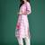 Floral Printed Beads and Stones Linen Kurta with Trousers & With Dupatta