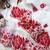 White & red color rangoli silk blend embroidered work saree