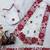 White & red color rangoli silk blend embroidered work saree