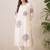 Floral Printed Pleated Round Neck Pure Cotton A-Line Kurta With Trousers