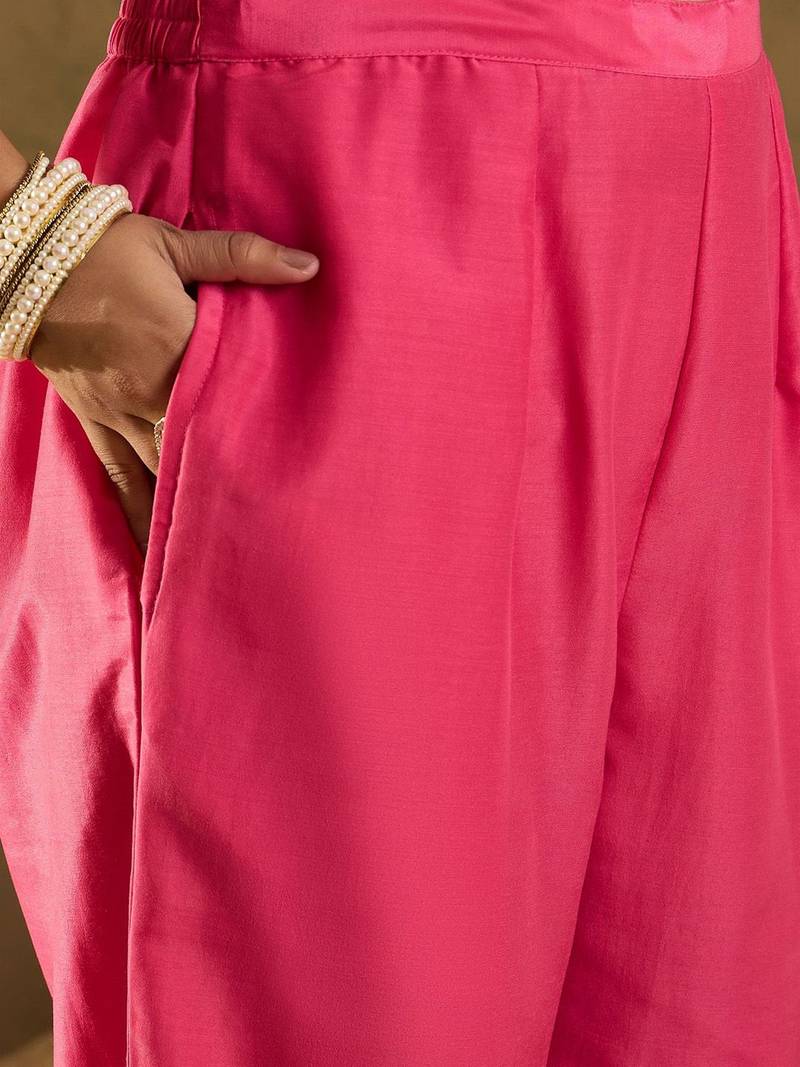 Women Ethnic Motifs Embroidered Regular Thread Work Kurta with Trousers & With Dupatta
