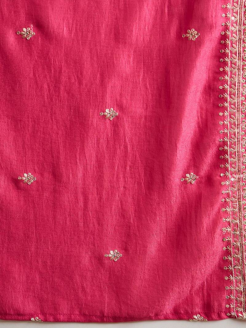 Women Ethnic Motifs Embroidered Regular Thread Work Kurta with Trousers & With Dupatta