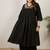 Plus Size Black Embroidered A-Line Kurta Palazzos Set