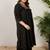 Plus Size Black Embroidered A-Line Kurta Palazzos Set