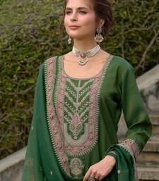 Ethnic Motifs Yoke Design Straight Kurta with Trousers & Dupatta