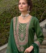 Ethnic Motifs Yoke Design Straight Kurta with Trousers & Dupatta