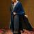 Ethnic Motifs Embroidered V-Neck Jacquard Straight Kurta With Trousers & Dupatta