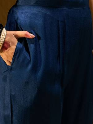Ethnic Motifs Embroidered V-Neck Jacquard Straight Kurta With Trousers & Dupatta 5