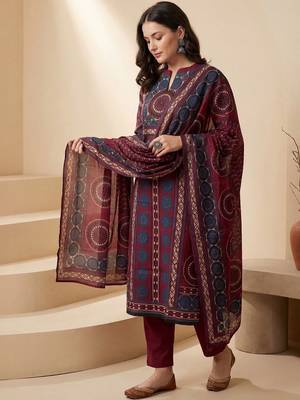 Women Ethnic Motifs Printed Regular Mirror Work Pure Cotton Kurta with Trousers & With Dupatta 1