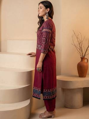 Women Ethnic Motifs Printed Regular Mirror Work Pure Cotton Kurta with Trousers & With Dupatta 6