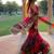 Multicolor georgette silk bandhani print kurta palazzo set with dupatta