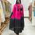 Pink & black crepe silk beads sequence kurta pant set with dupatta