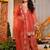 Orange frendy silk embroidery kurta patiala set with organza dupatta