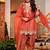 Orange frendy silk embroidery kurta patiala set with organza dupatta