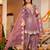 Onion pink frendy silk embroidery kurta patiala set with organza dupatta