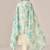Green cotton printed hand embroidery kurta set with dupatta