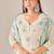 Green cotton printed hand embroidery kurta set with dupatta