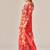 Red cotton printed hand embroidery kurta set with dupatta