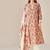 Orange cotton printed hand embroidery kurta set with dupatta