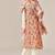 Orange cotton printed hand embroidery kurta set with dupatta