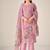 Purple linen printed hand embroidery kurta set with dupatta