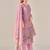 Purple linen printed hand embroidery kurta set with dupatta
